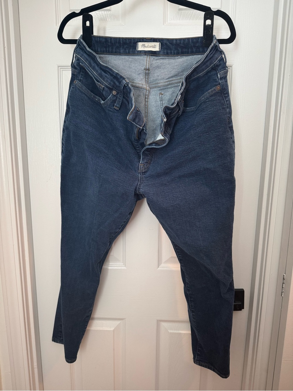 Madewell Women’s Curvy High-Rise Skinny Jeans in Navy Blue Denim - Picture 2 of 6